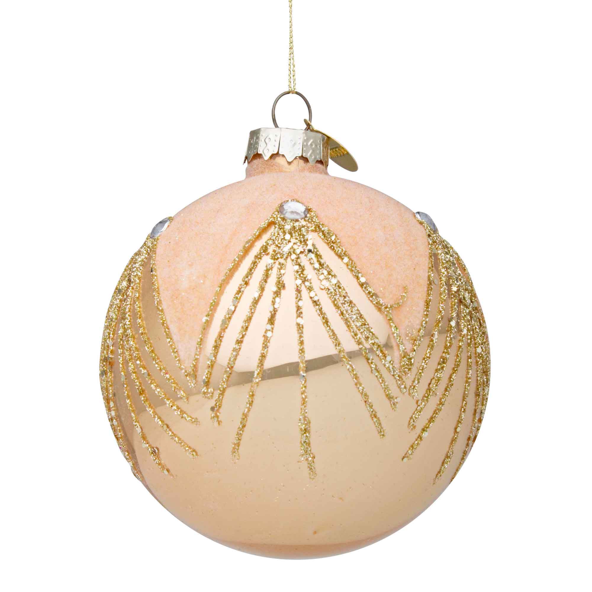 BIZZOTTO Sphere Decoration Ball Christmas Tree Garnish Glass 8cm Gold