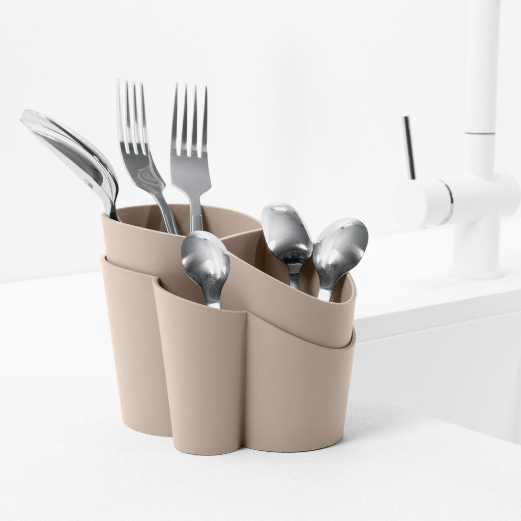 BLIM PLUS Cutlery Drainer Gocciolo 14x11.5cm Moka Gray Made in Italy 100% Recyclable