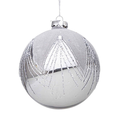 BIZZOTTO Addobbo Sfera Pallina Palla Albero Natale Garnish Vetro 10cm Argento