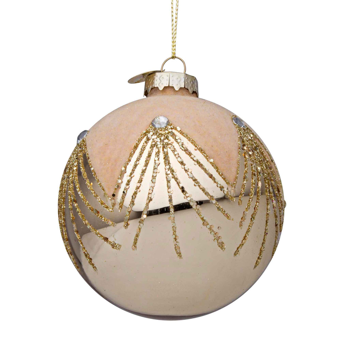 BIZZOTTO Addobbo Sfera Pallina Palla Albero Natale Garnish Vetro 8cm Champagne