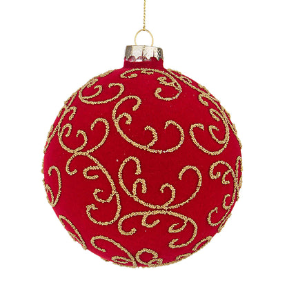 BIZZOTTO Sphere Decoration Ball Christmas Tree Garnish Glass 10cm Red