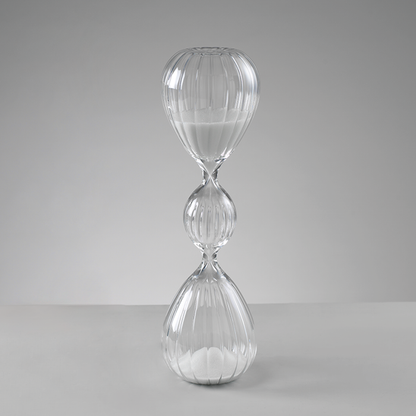 MASCAGNI CASA Triple Glass Hourglass 30cm White Sand 30 Minutes