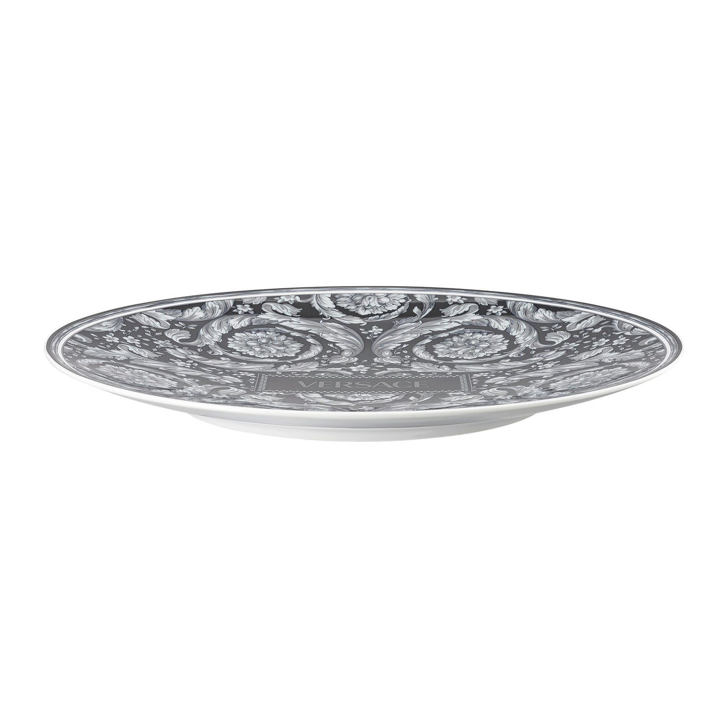 VERSACE Barocco Haze Placeholder Plate 33cm Black Porcelain