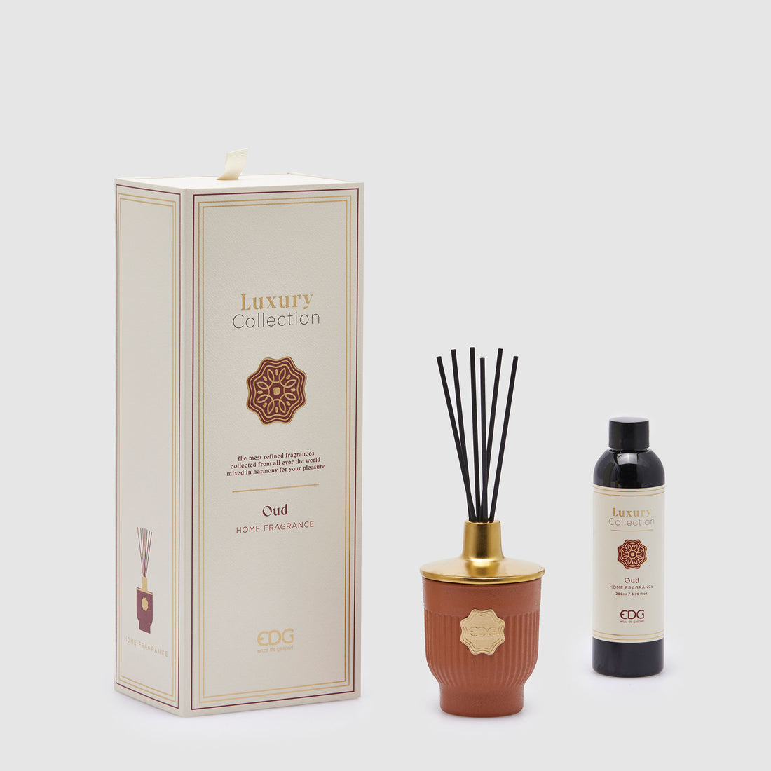 EDG Enzo De Gasperi Profumatore Diffusore con Bastoncini Luxury 200ml Rosso Oud