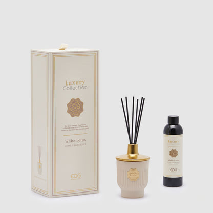 EDG Enzo De Gasperi Profumatore Diffusore con Bastoncini Luxury 200ml Bianco White Lotus