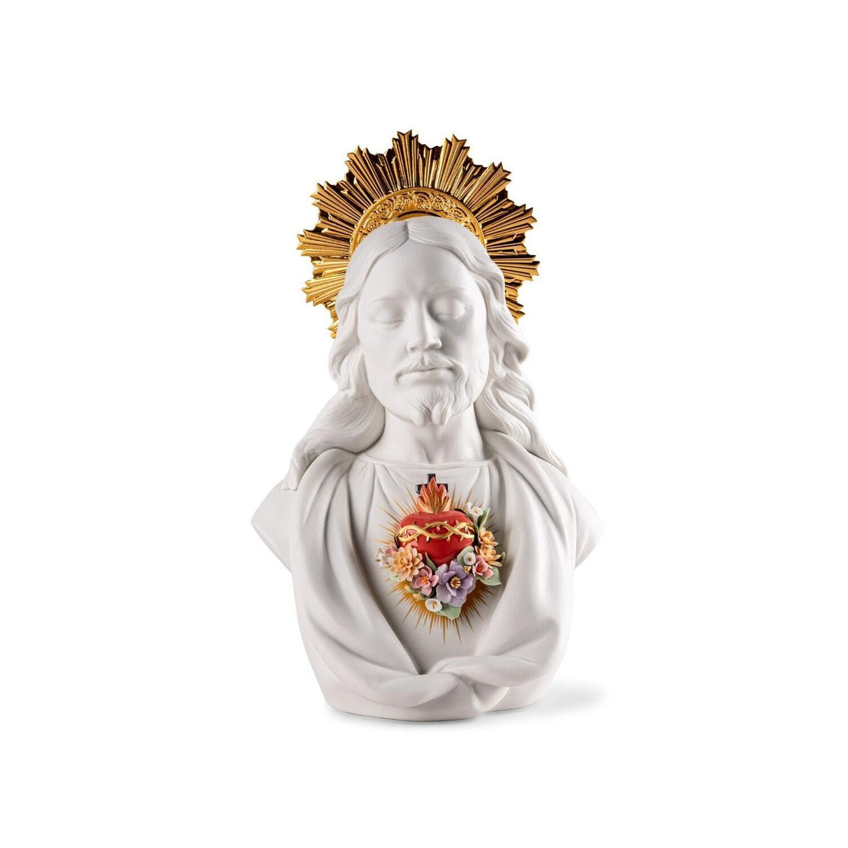 Lladró Scultura Sacro Cuore di Gesù 40x26cm Porcellana