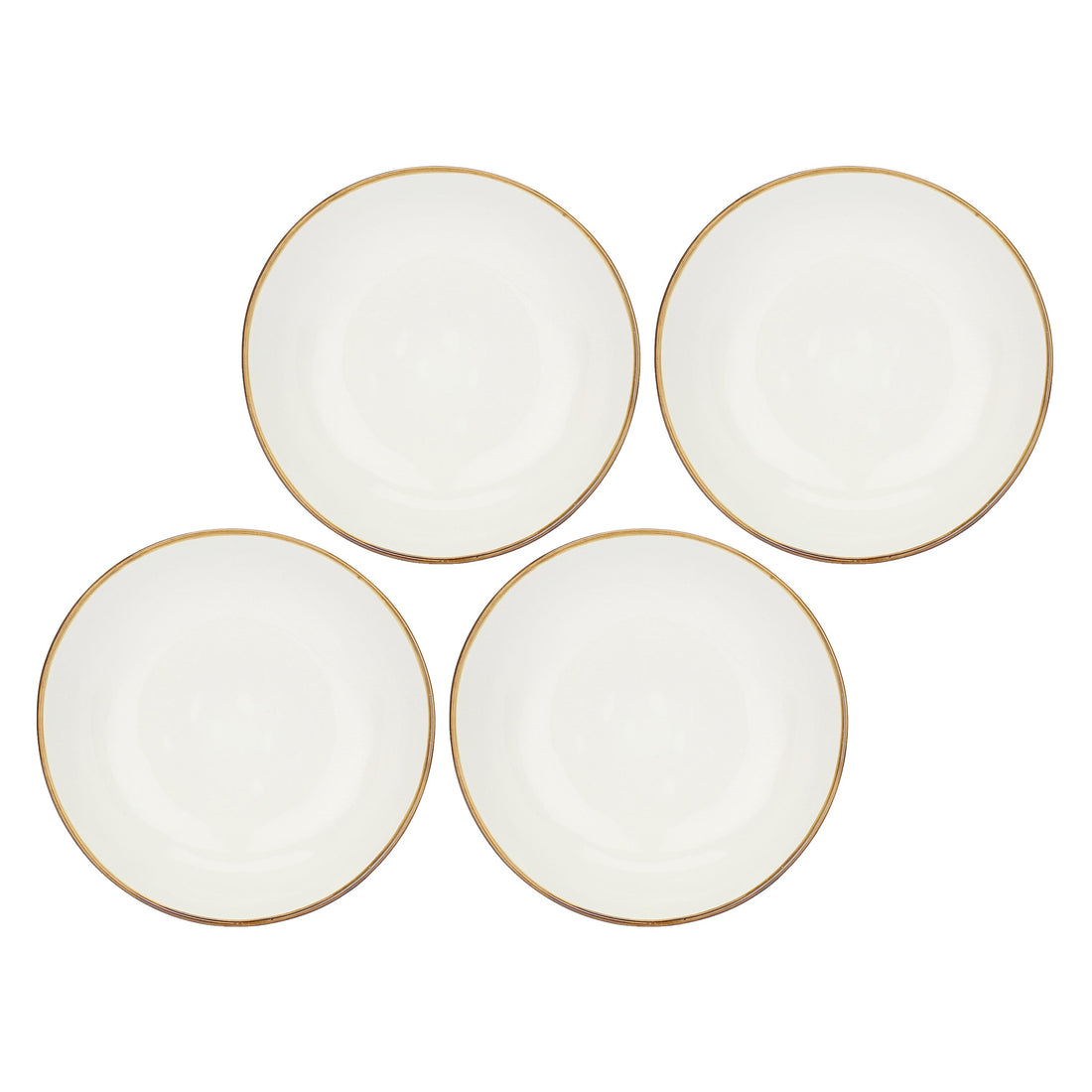 ROSE &amp; TULIPANI Concerto Piatto Fondo Avorio 21cm Set 4 Pezzi Stoneware