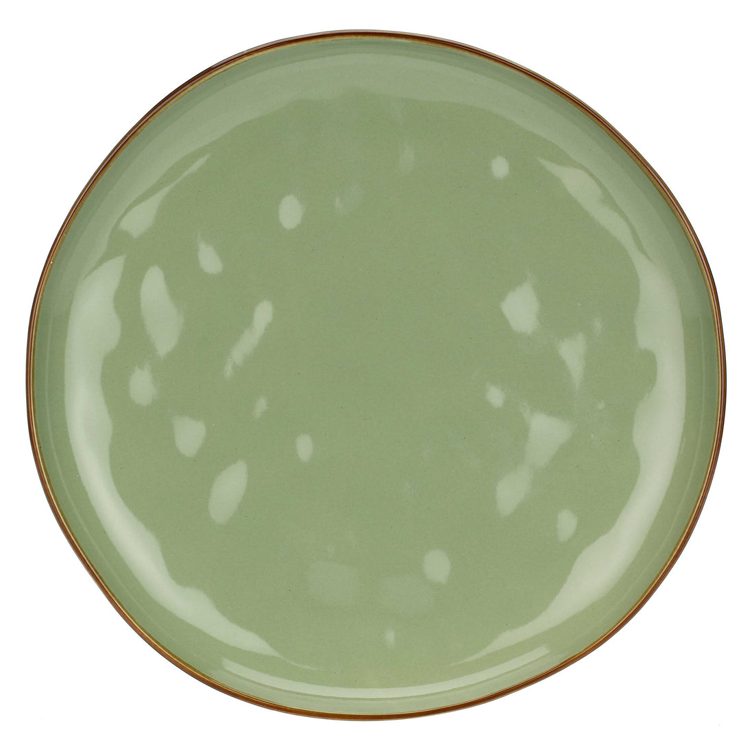 ROSE &amp; TULIPANI Concerto Piatto Piano 27cm Verde Oliva Set 4 Pezzi Stoneware