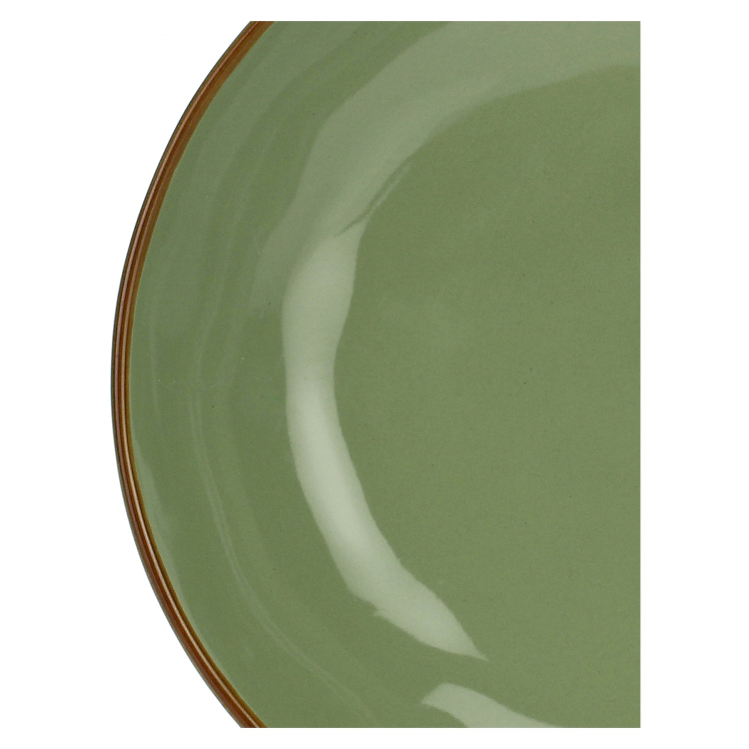 ROSE &amp; TULIPANI Concerto Piatto Fondo 21cm Verde Oliva Set 4 Pezzi Stoneware