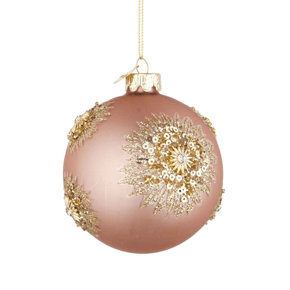 BIZZOTTO Sphere Decoration Bauble Christmas Tree Fairy Glass Ball 8cm Rose Gold