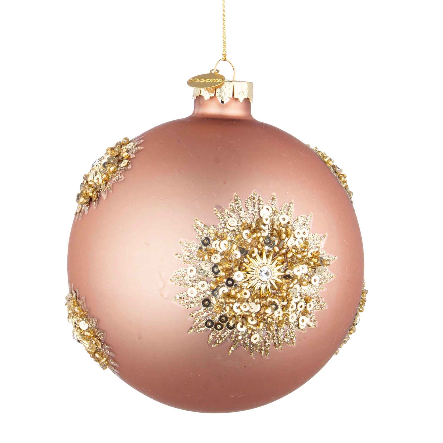 BIZZOTTO Sphere Decoration Bauble Christmas Tree Fairy Glass Ball 10cm Rose Gold