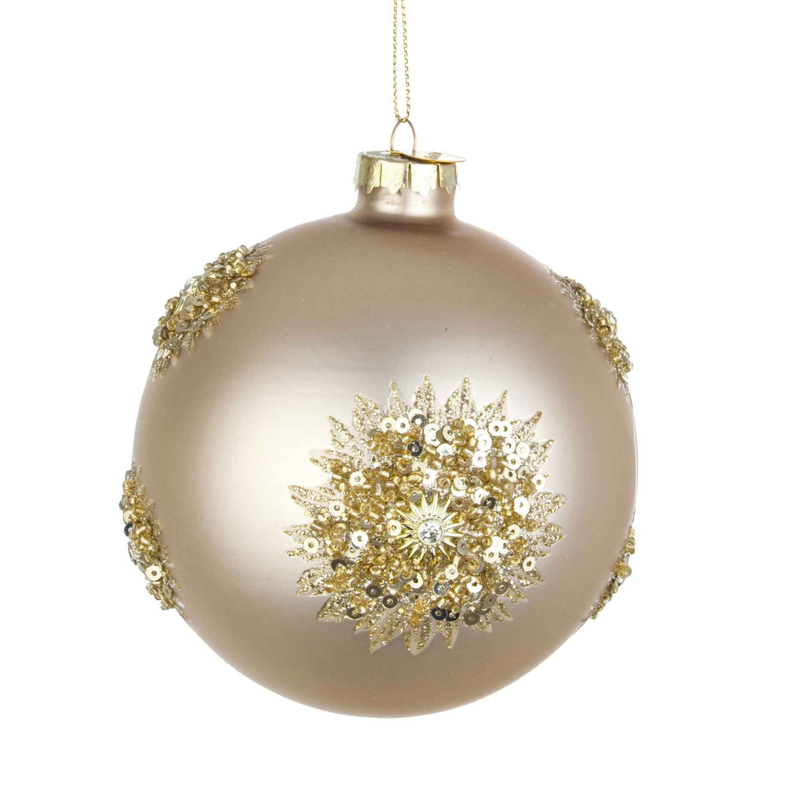 BIZZOTTO Addobbo Sfera Pallina Palla Albero Natale Fairy Vetro 10cm Champagne