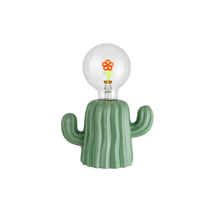 MONTEMAGGI Battery-Powered LED Table Lamp Cactus 15x20cm Ceramic