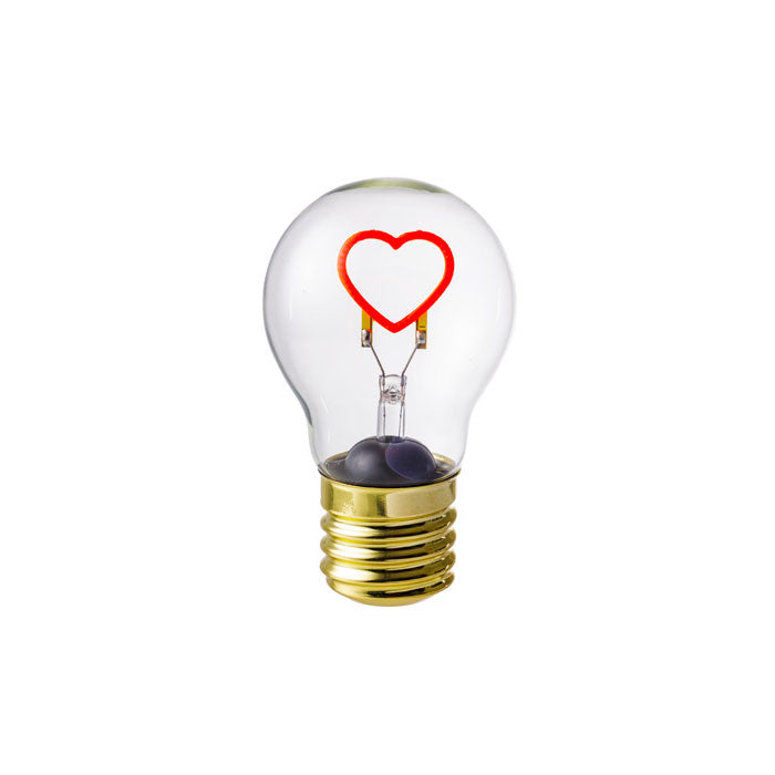 MONTEMAGGI Battery LED Table Lamp Red Heart Bulb 12cm with USB Cable