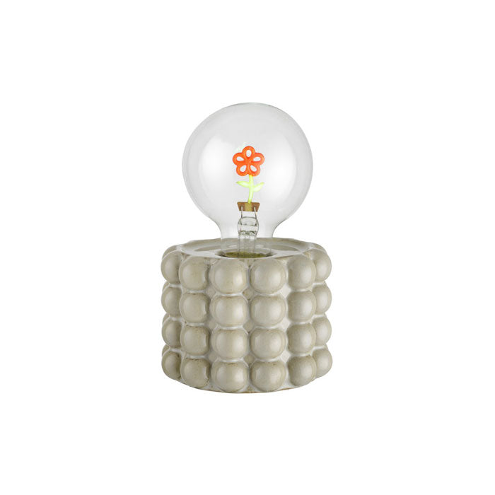 MONTEMAGGI Lampada da Tavolo LED a Batteria Bubble 17cm Grigio Ceramica