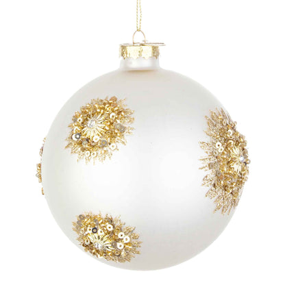 BIZZOTTO Sphere Decoration Bauble Christmas Tree Fairy Glass Ball 10cm White