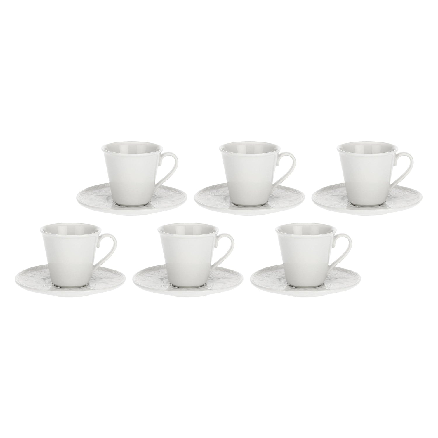 LA PORCELLANA BIANCA Bosco Set 6 Pieces Coffee Cup and Saucer 80ml White