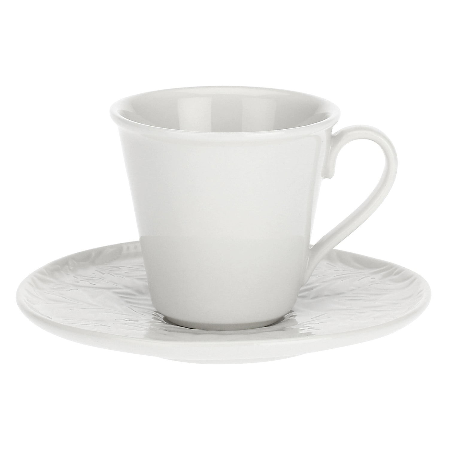 LA PORCELLANA BIANCA Bosco Set 6 Pieces Coffee Cup and Saucer 80ml White