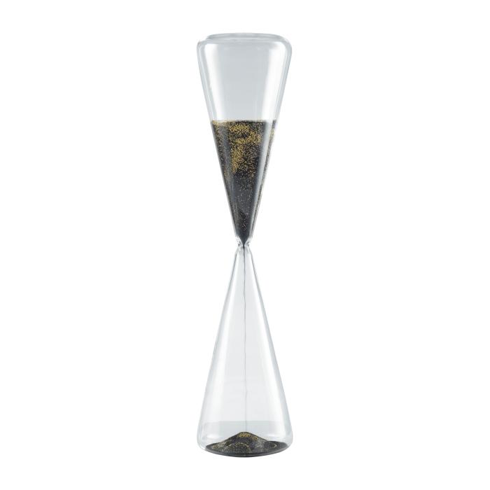 MASCAGNI CASA Glass Hourglass 40cm Black and Gold Sand