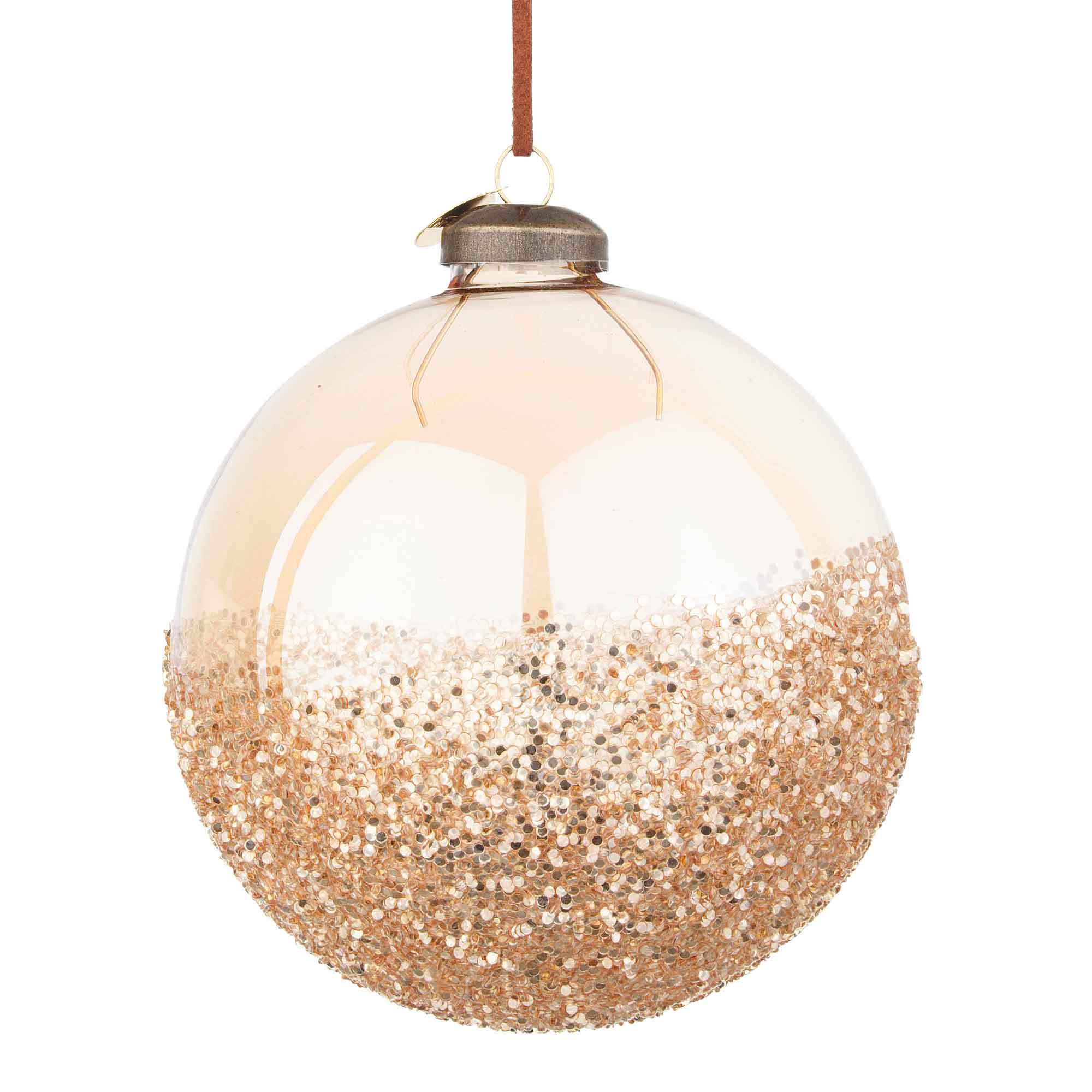 BIZZOTTO Sphere Decoration Bauble Christmas Tree Glide Glass Ball 10cm Champagne