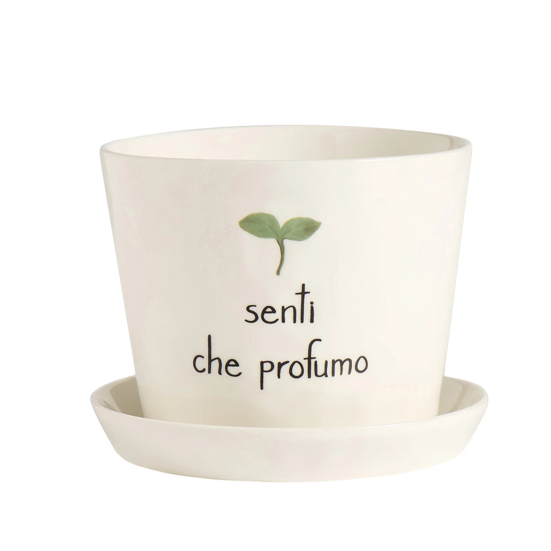 SIMPLE DAY Vase with Saucer Senti che Profumo 12.5x15cm Stoneware