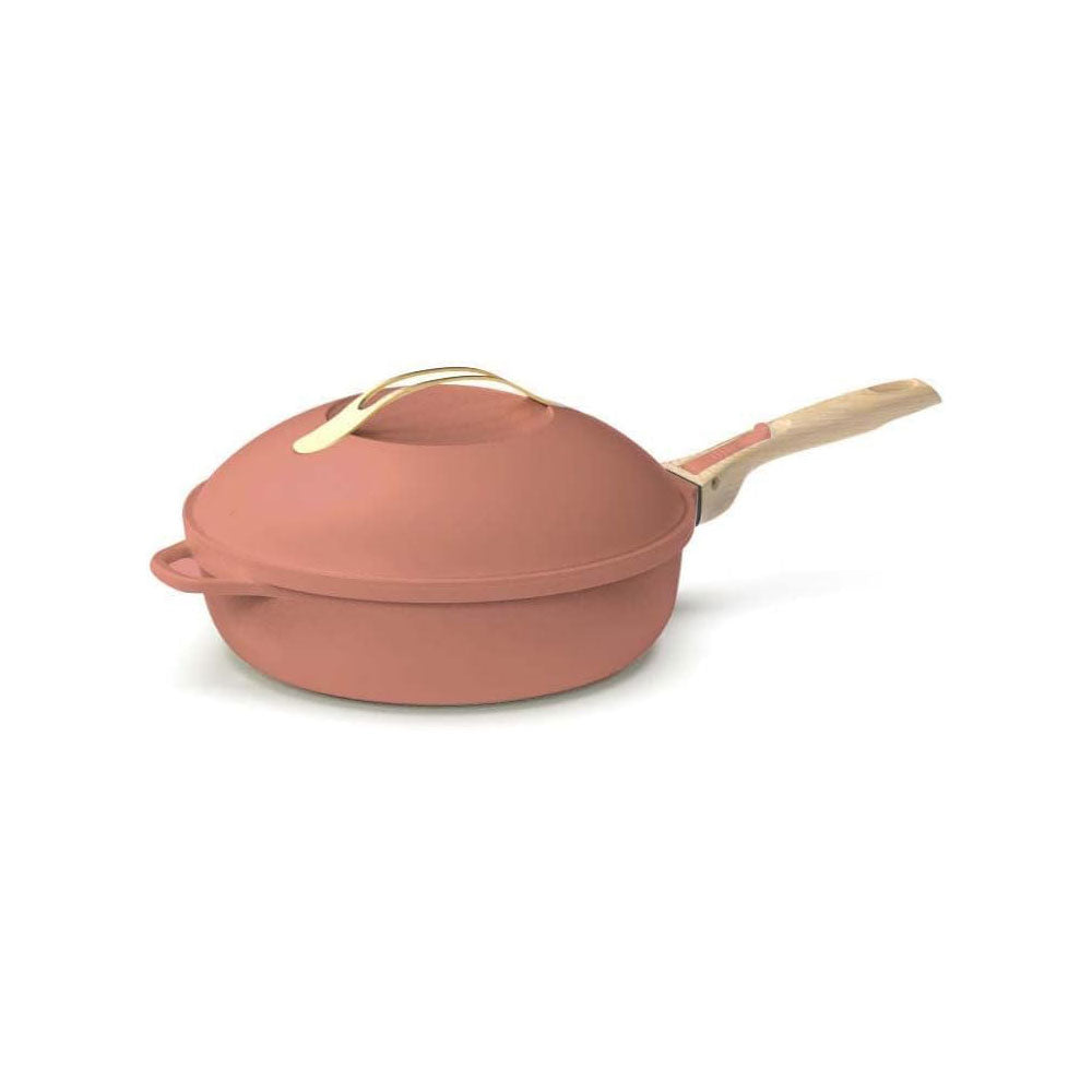 COOKUT La Favolosa Padella Casseruola Tegame 2 Manici 8 in 1 24cm Metallo Peonia Rosa