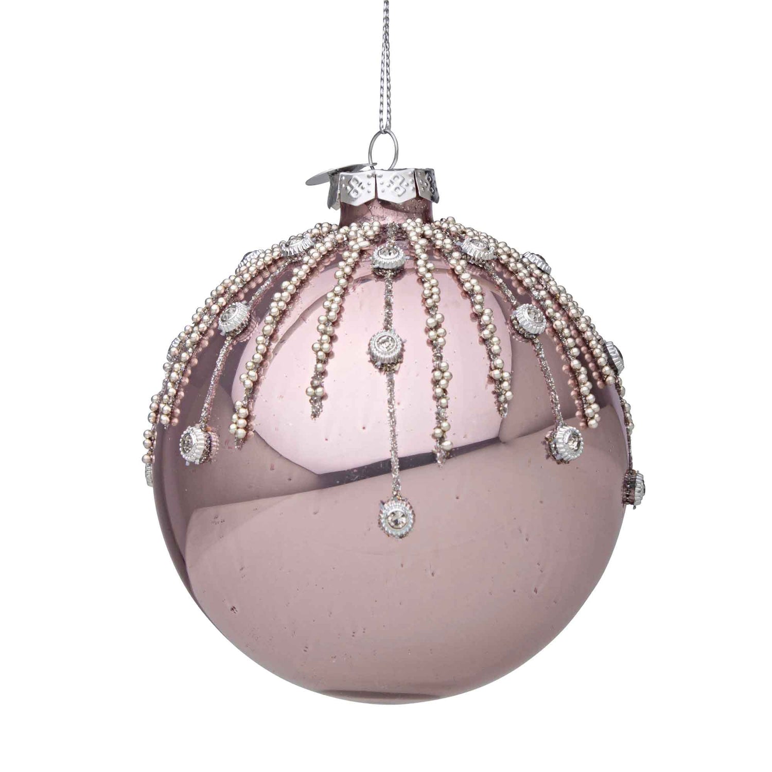 BIZZOTTO Addobbo Sfera Pallina Palla Albero di Natale Spark Vetro 10cm Rosa