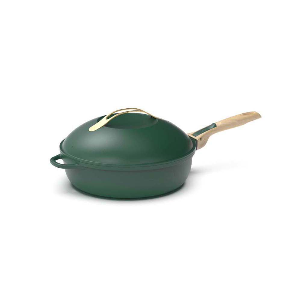 COOKUT La Favolosa Padella Casseruola Tegame 2 Manici 8 in 1 28cm Metallo Eucalipto Verde