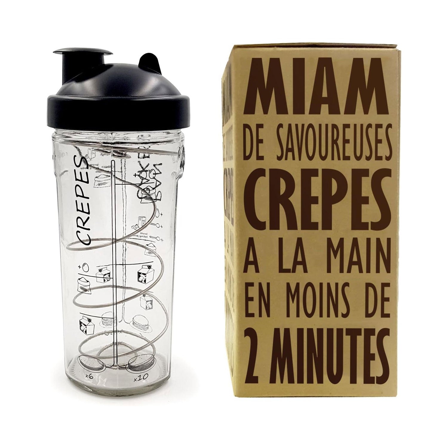 COOKUT Shaker per Crepes Waffles e Pancakes 800ml 14x23cm