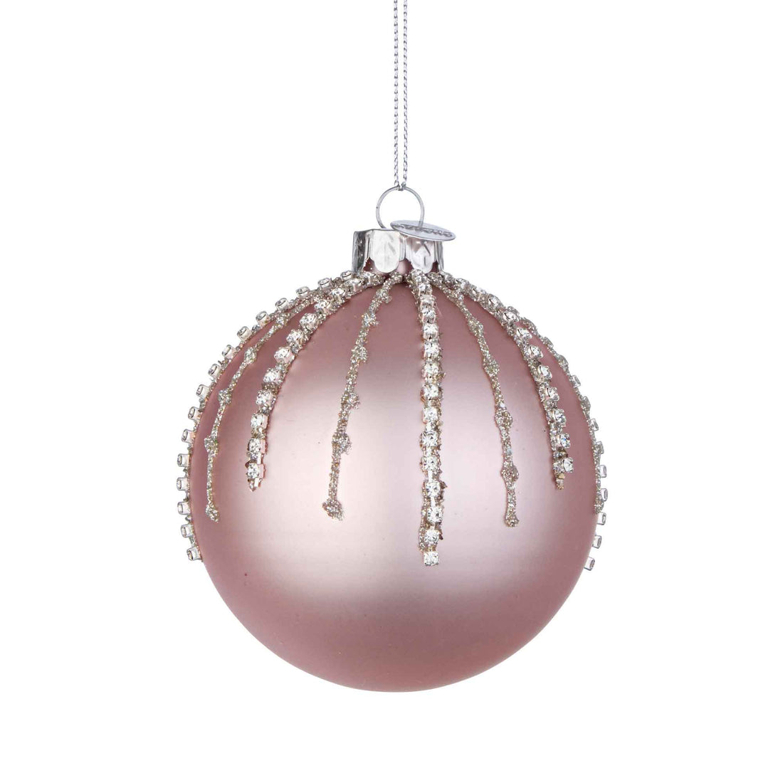 BIZZOTTO Sphere Decoration Bauble Firework Christmas Tree Ball Glass 8cm Pink