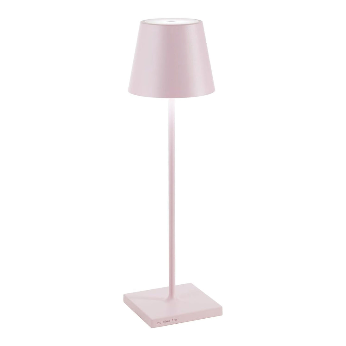 ZAFFERANO Poldina PRO Lampada da Tavolo 38cm LED Ricaricabile Senza Fili Rosa Alluminio