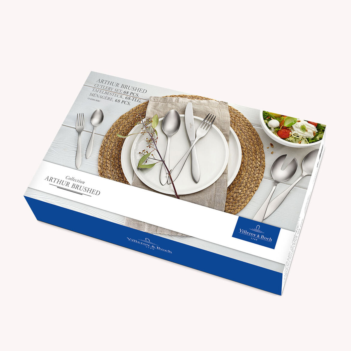 VILLEROY &amp; BOCH Arthur Spazzolato Servizio Tavola Posate Set 68 Pezzi Acciao Inox