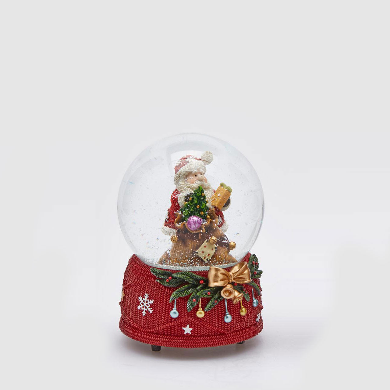 EDG Enzo De Gasperi Palla Globo di Neve Babbo Natale con Carillon 15x10cm Decorazione di Natale