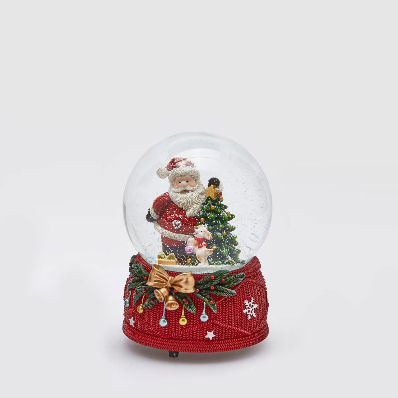 EDG Enzo De Gasperi Palla Globo di Neve Babbo Natale con Carillon 15x10cm Decorazione di Natale