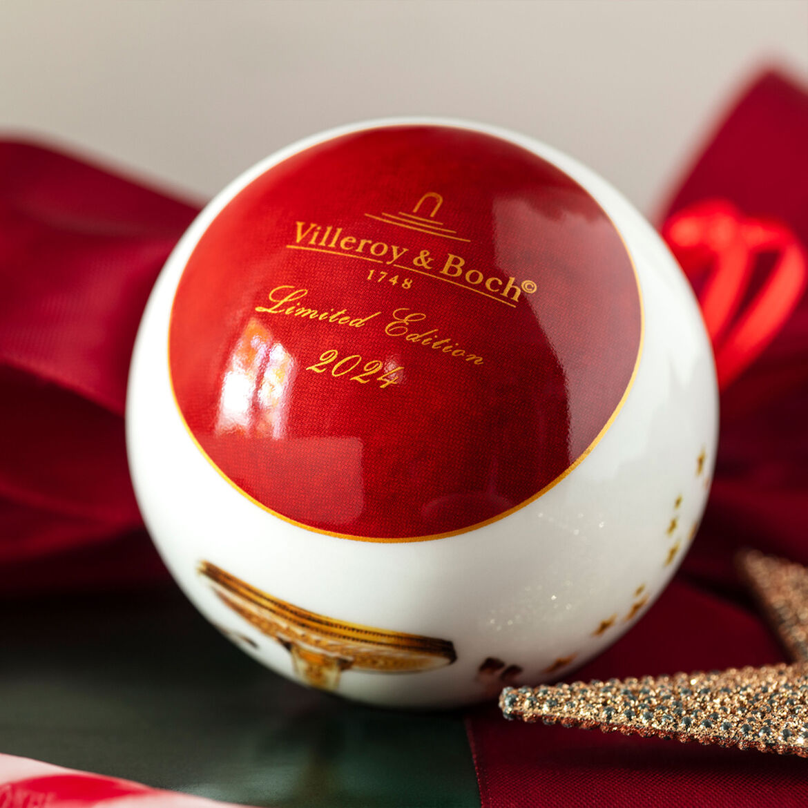 VILLEROY &amp; BOCH Annual Christmas Edition 2024 Sfera Pallina 6,5cm Edizione Annuale Porcellana