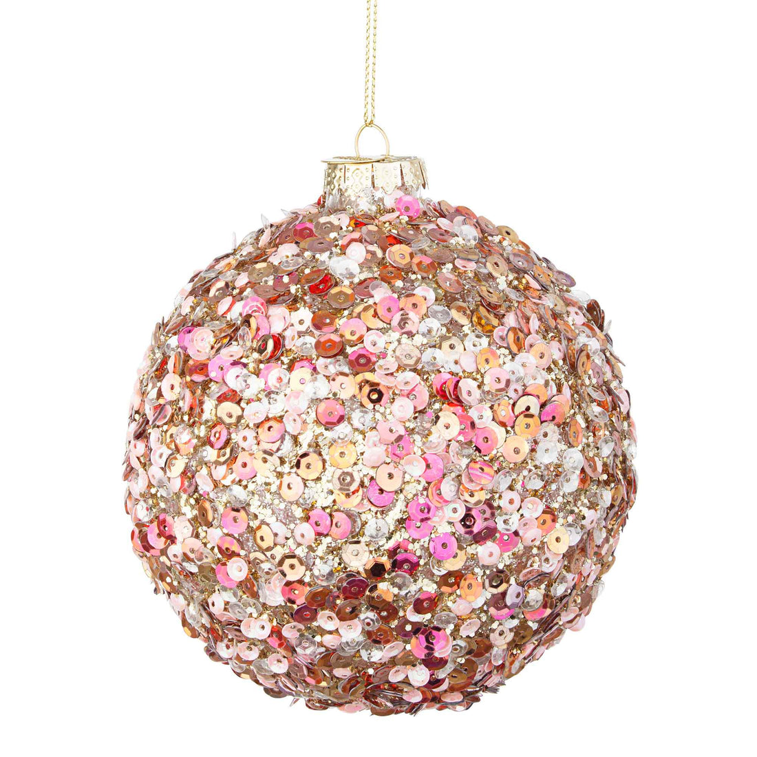 BIZZOTTO Addobbo Sfera Pallina Palla Albero Natale Glow Vetro 10cm Rosa