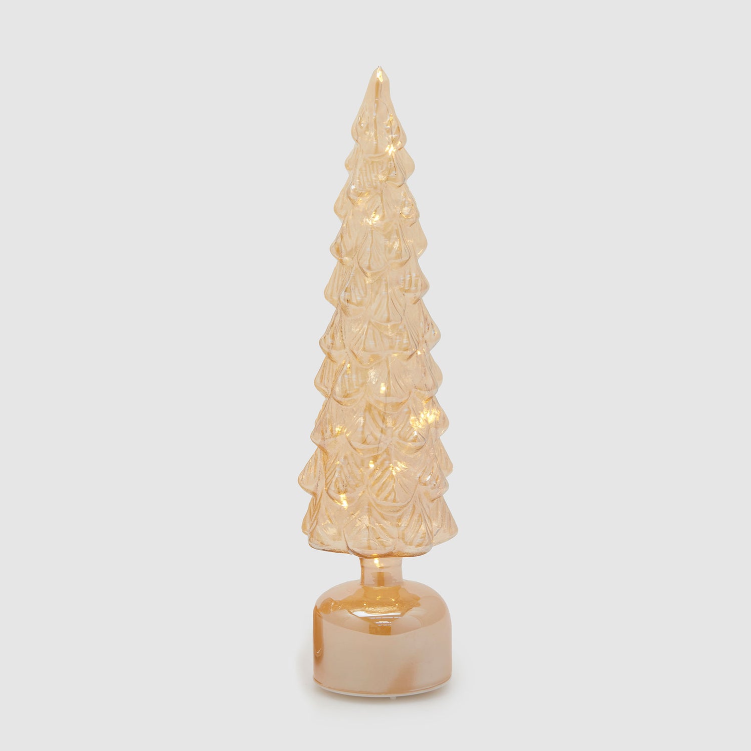 EDG Enzo De Gasperi Pino Twist Albero di Natale in Vetro con LED e Movimento 41cm Oro Decorazione Natalizia