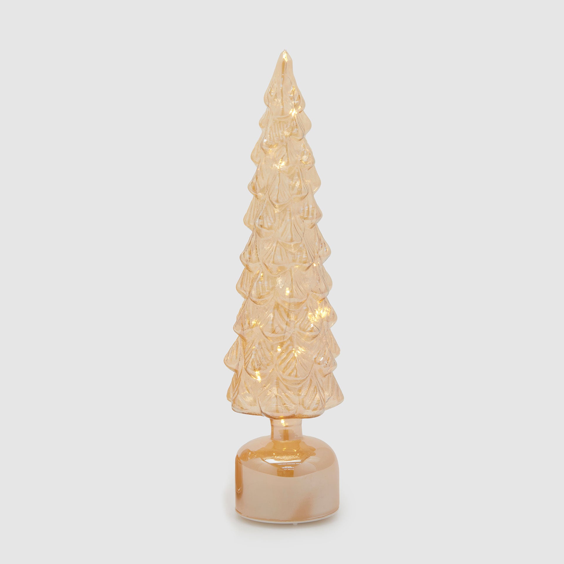 EDG Enzo De Gasperi Pino Twist Albero di Natale in Vetro con LED e Movimento 41cm Oro Decorazione Natalizia