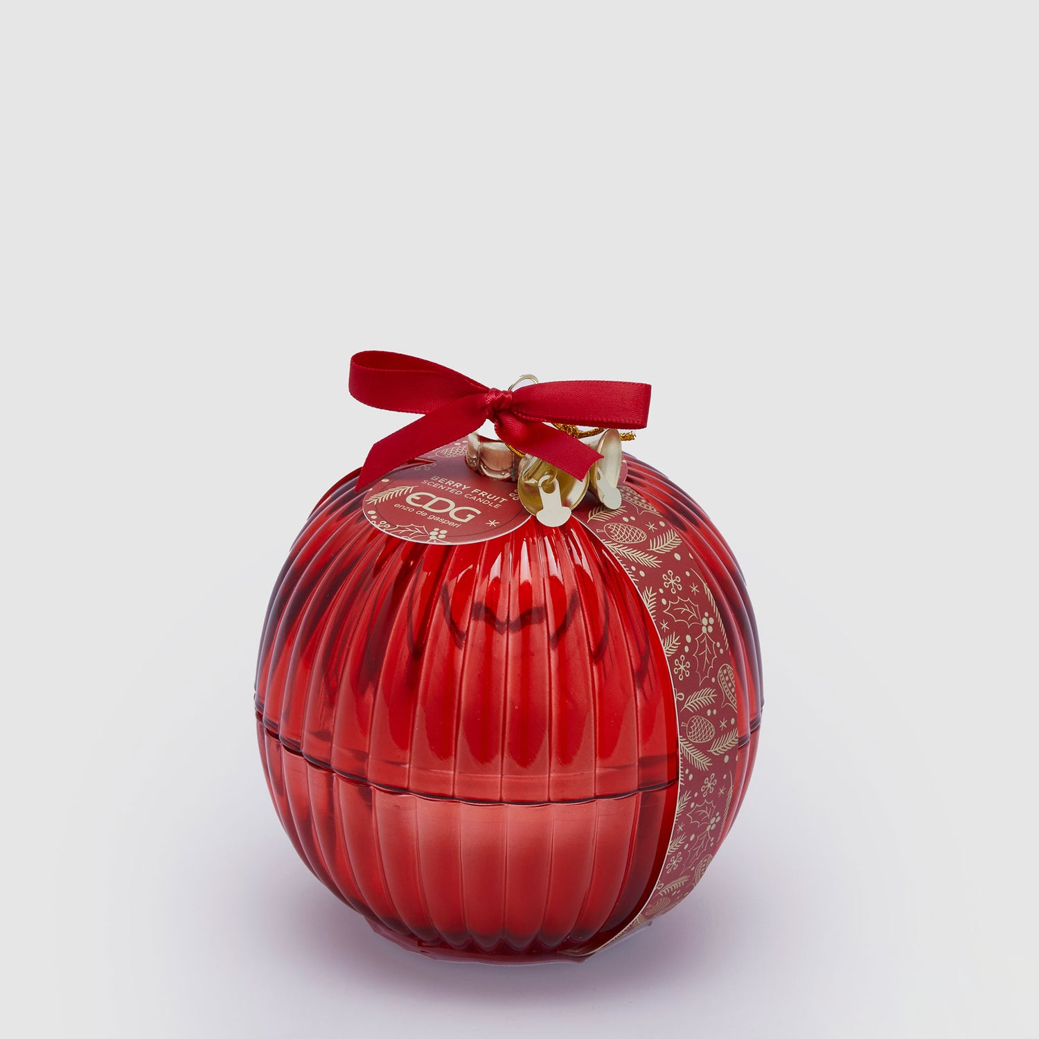 EDG Enzo De Gasperi Candela Sfera Pallina di Natale 11cm Vetro Rosso Decorazione Natalizia