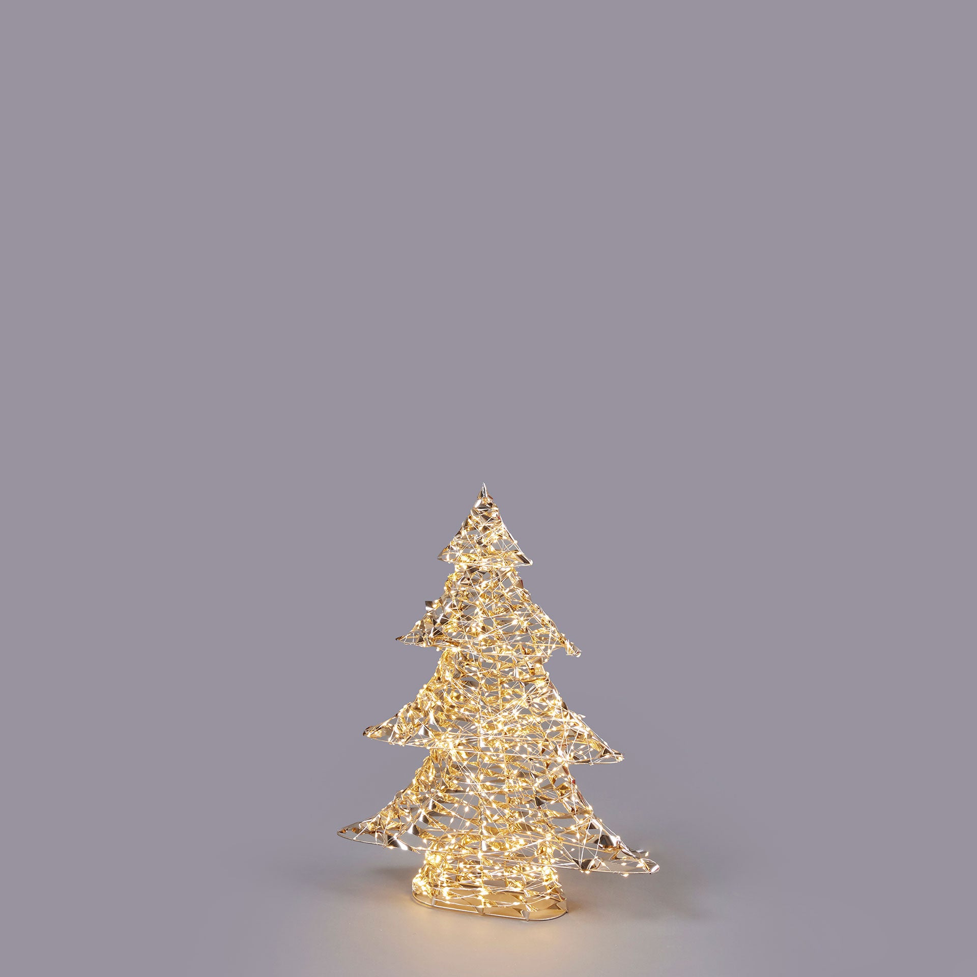 EDG Enzo De Gasperi Albero di Natale Stripes in Metallo con 720 LED 58x48cm Decorazione Natalizia