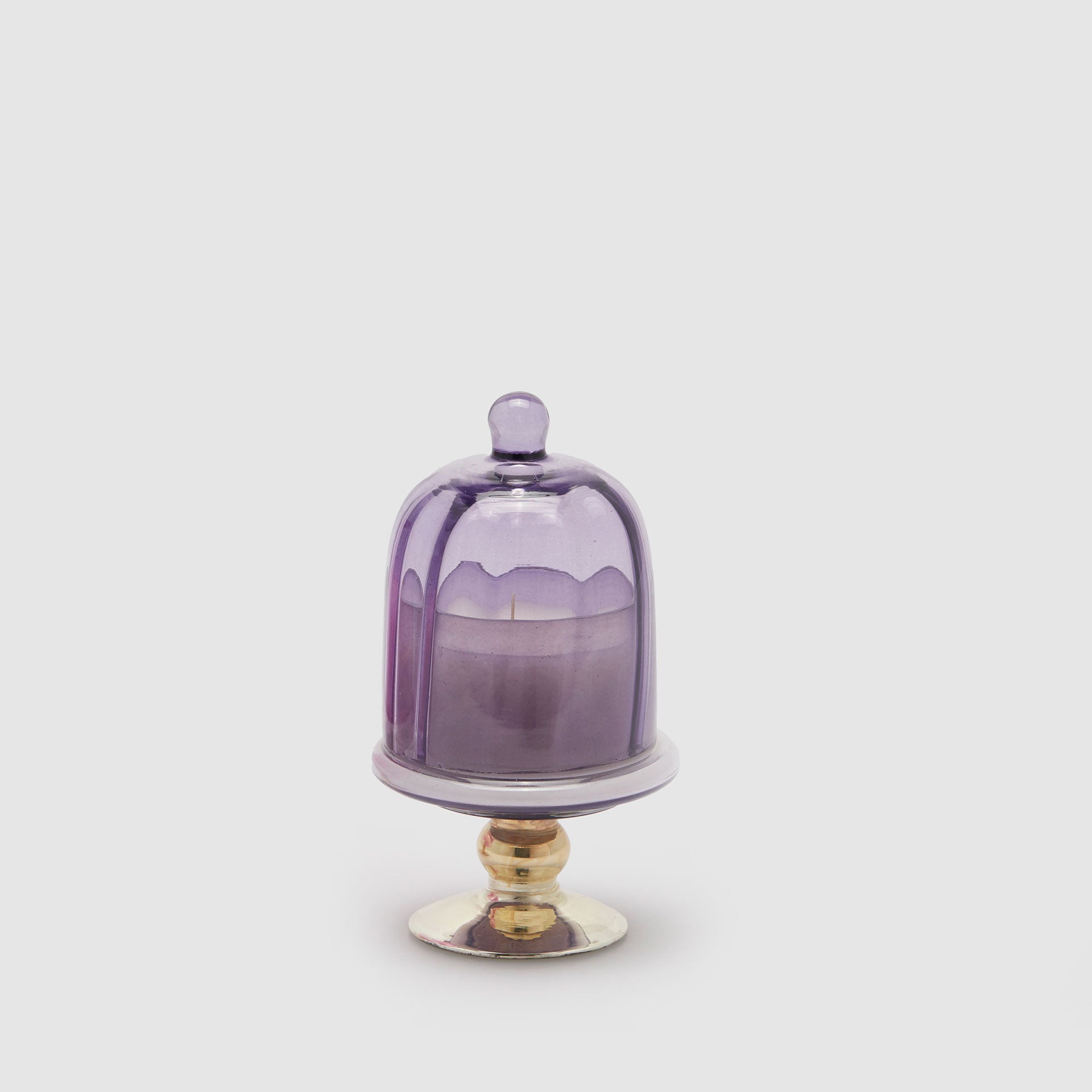 EDG Enzo De Gasperi Candela di Natale Profumata Alzatina 16x9cm Vetro Viola Decorazione Natalizia