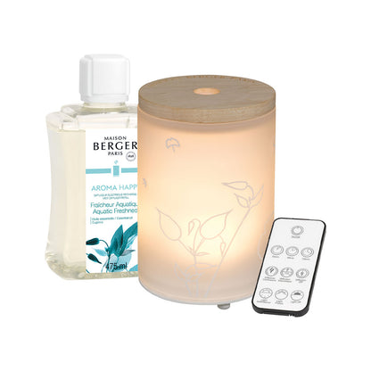 LAMPE BERGER Diffusore Elettrico con Ricarica da 475ml Aroma Happy Fraicheur Aquatique