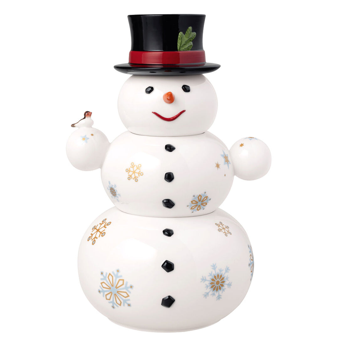 VILLEROY &amp; BOCH Toys Memory Barattolo Pupazzo di Neve 8x15cm Porcellana Decorazione Natalizia