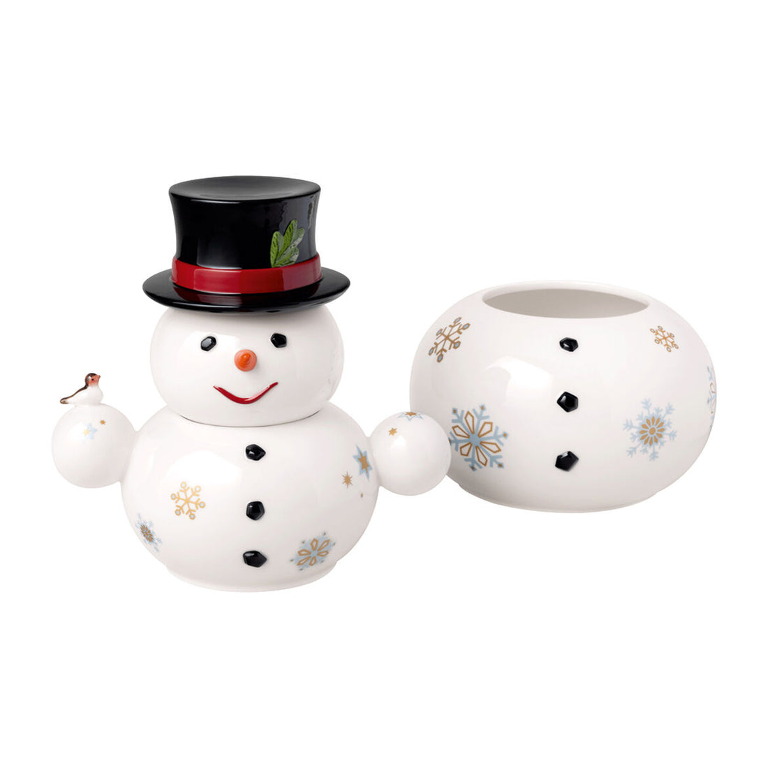 VILLEROY &amp; BOCH Toys Memory Barattolo Pupazzo di Neve 8x15cm Porcellana Decorazione Natalizia