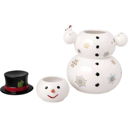 VILLEROY &amp; BOCH Toys Memory Barattolo Pupazzo di Neve 8x15cm Porcellana Decorazione Natalizia