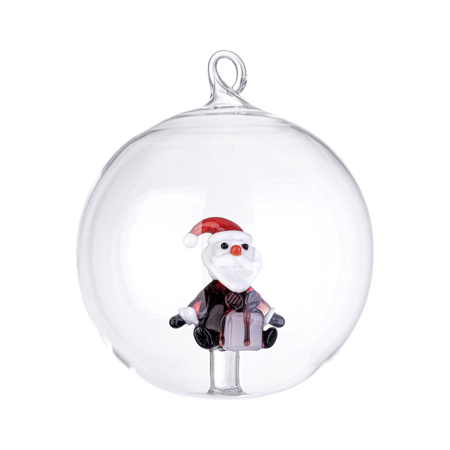 BIZZOTTO Pallina Sfera in Vetro per Albero di Natale Flare Interno Babbo Natale 8cm