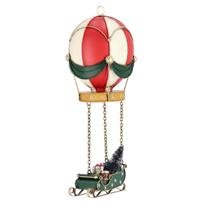 BIZZOTTO Mongolfiera Noelle con Slitta Decorazione Natalizia 66x24,5cm Resina