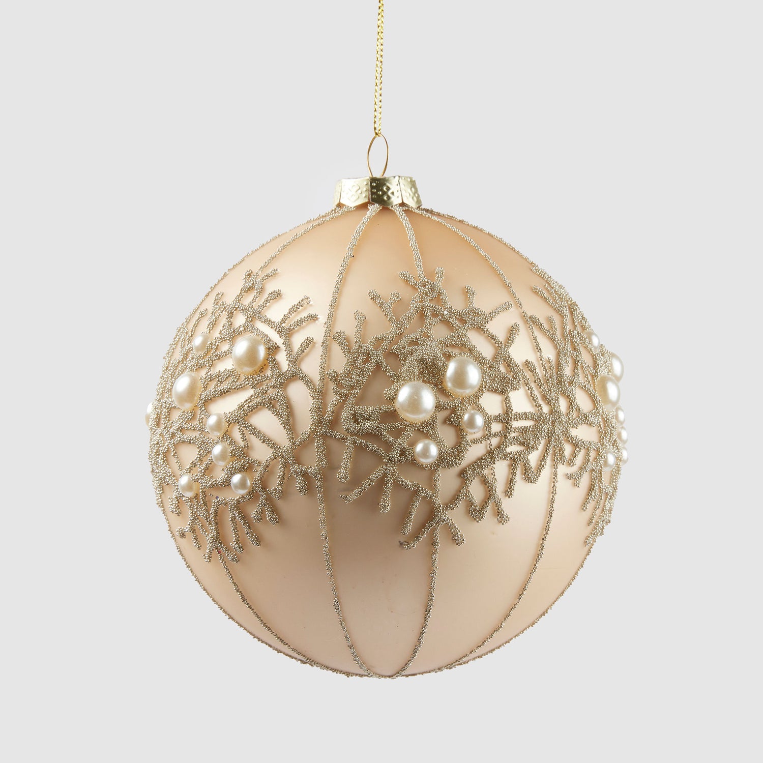 EDG Enzo De Gasperi Sfera Pallina per Albero di Natale con Perle Decoperle 12cm Vetro