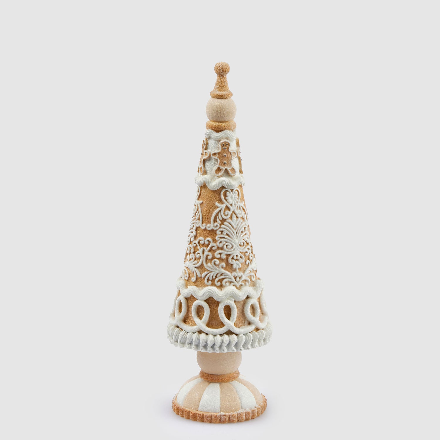 EDG Enzo De Gasperi Pino Albero di Natale Cono di Marzapane 34x10cm Resina Decorazione Natalizia