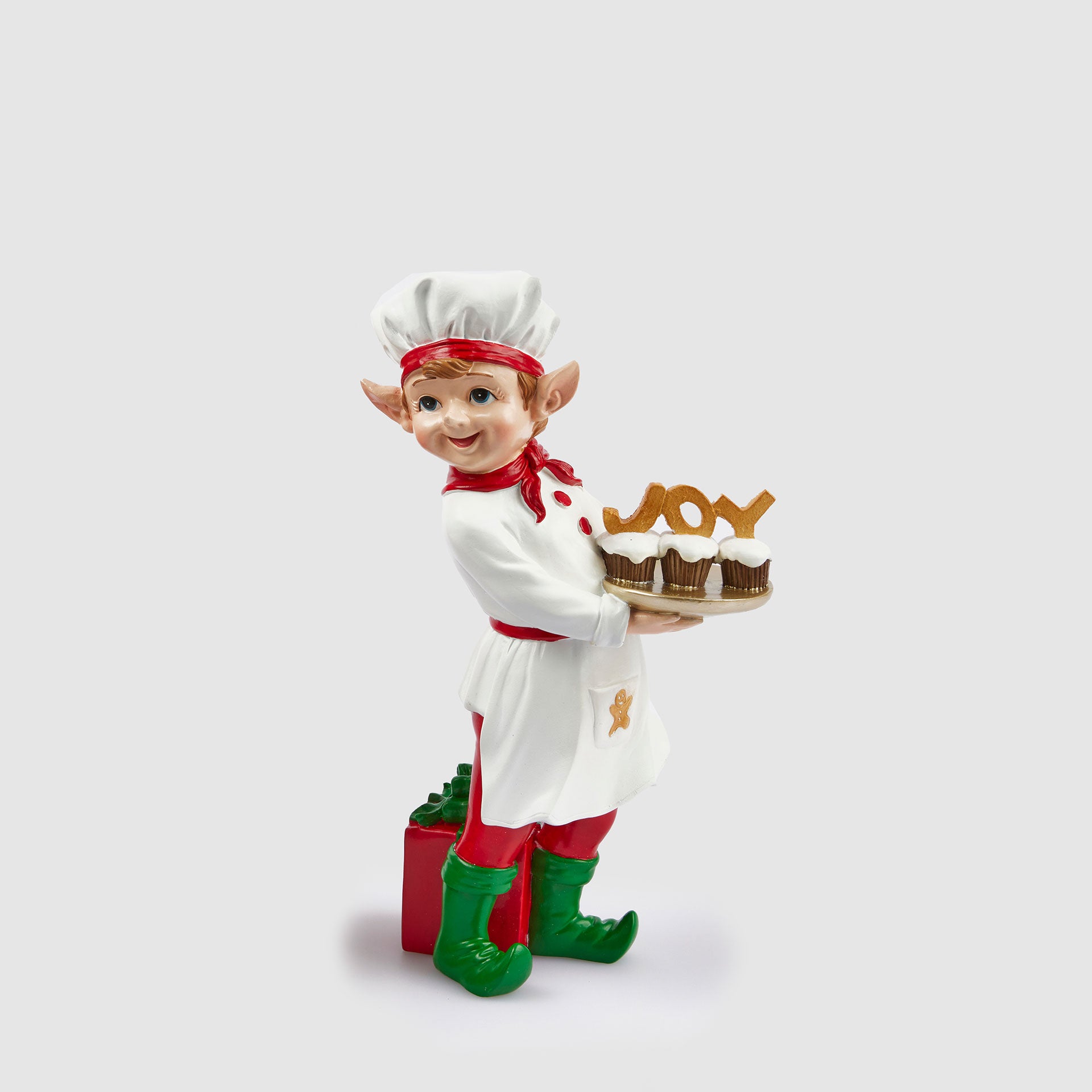 EDG Enzo De Gasperi Elfo di Natale Cuoco 30cm Resina Decorazione Natalizia